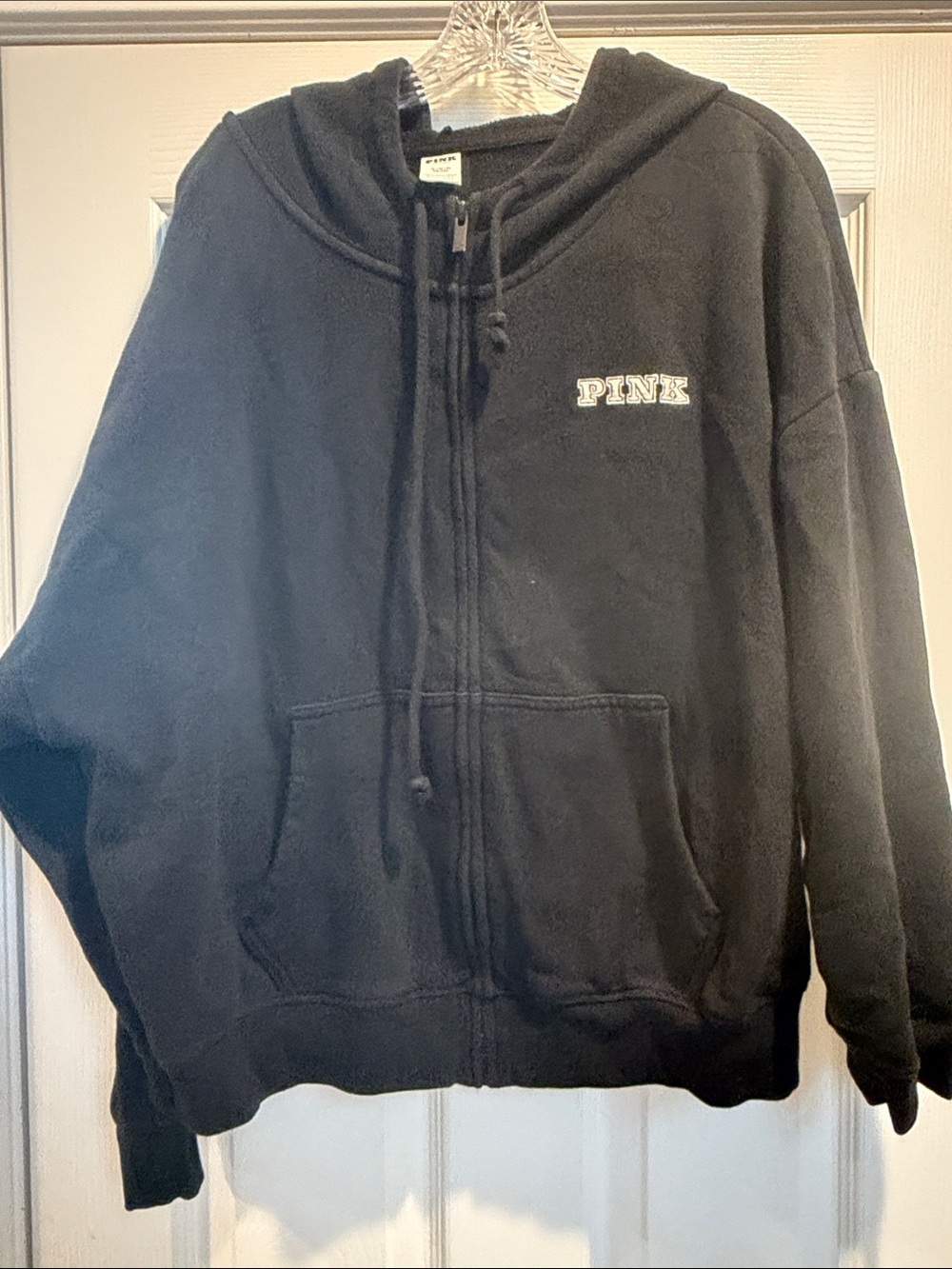 PINK Victoria's Secret Black Zip-Up Hoodie